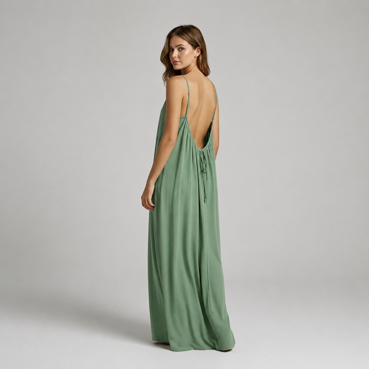 Adela | Vestido maxi de tirantes con espalda descubierta