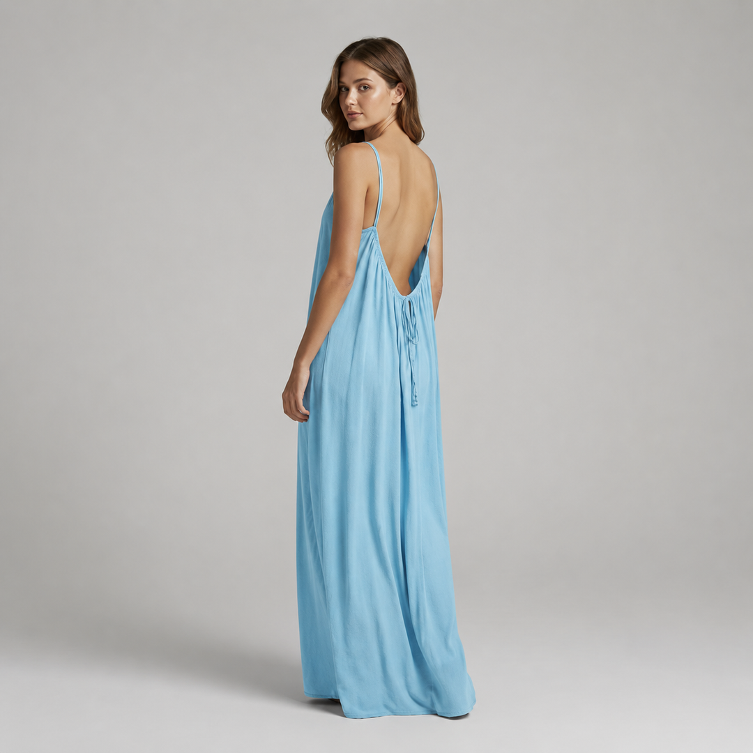 Adela | Vestido maxi de tirantes con espalda descubierta