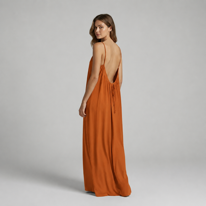 Adela | Vestido maxi de tirantes con espalda descubierta