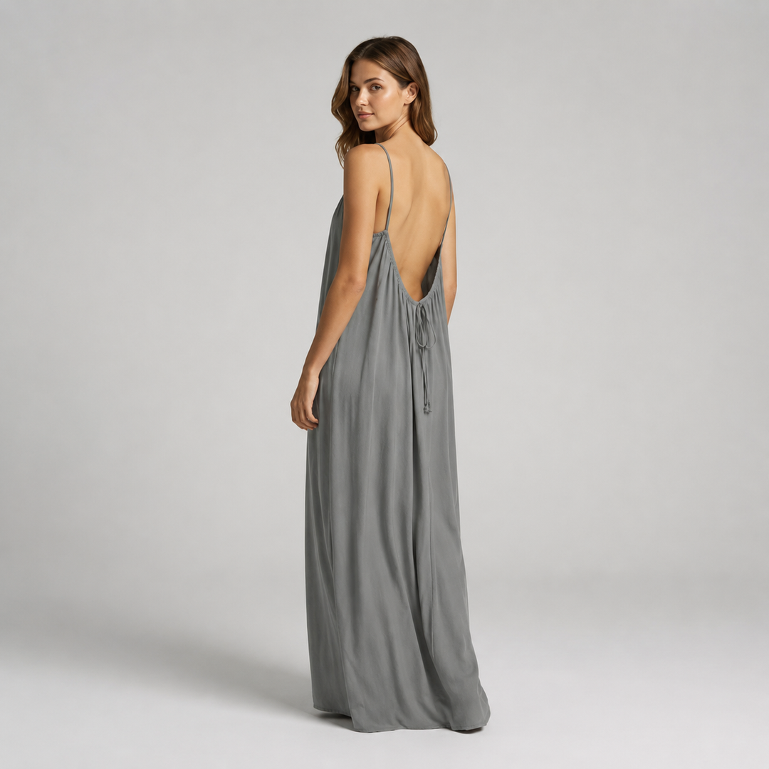 Adela | Vestido maxi de tirantes con espalda descubierta