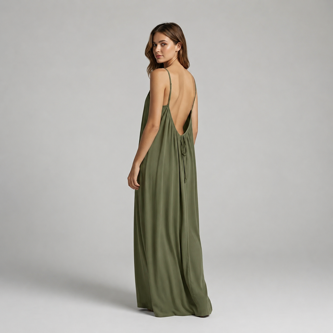 Adela | Vestido maxi de tirantes con espalda descubierta