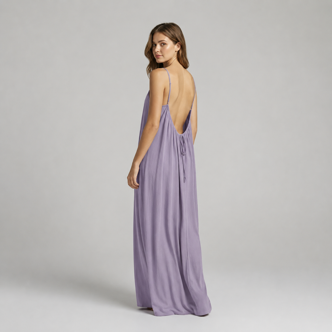 Adela | Vestido maxi de tirantes con espalda descubierta