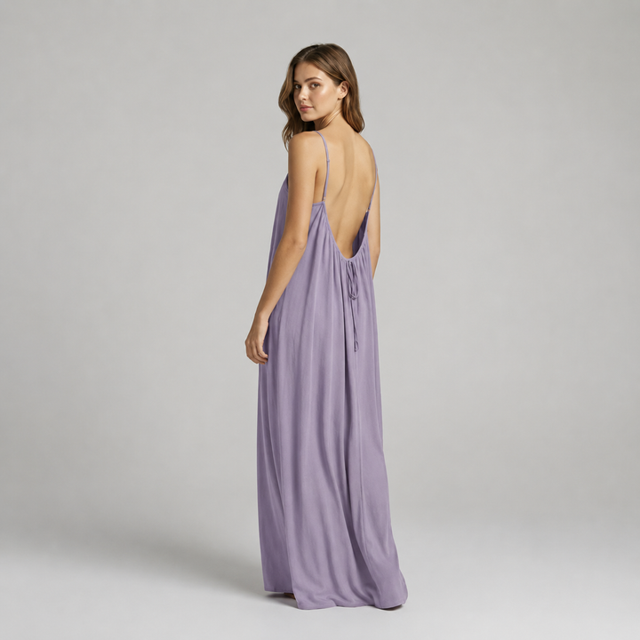 Adela | Vestido maxi de tirantes con espalda descubierta