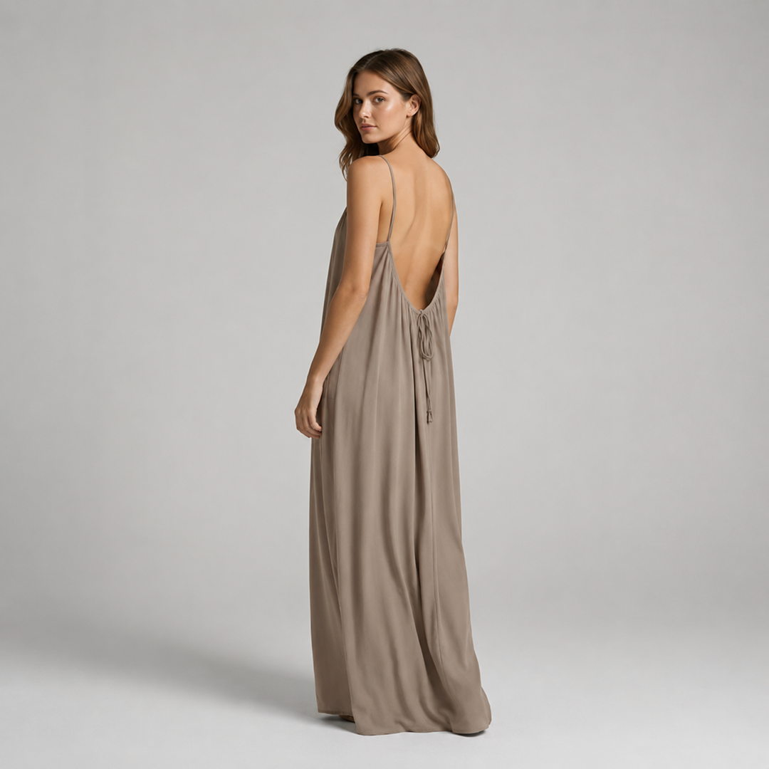 Adela | Vestido maxi de tirantes con espalda descubierta