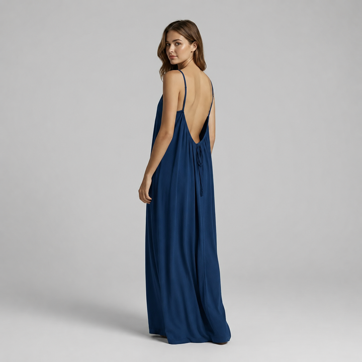 Adela | Vestido maxi de tirantes con espalda descubierta