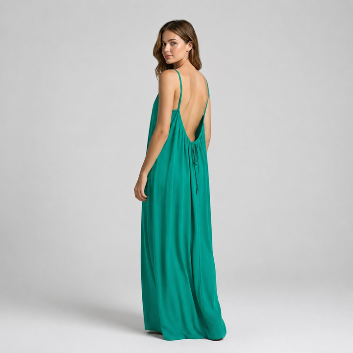 Adela | Vestido maxi de tirantes con espalda descubierta