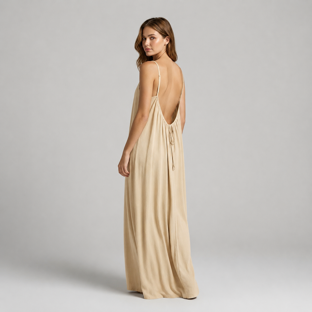 Adela | Vestido maxi de tirantes con espalda descubierta