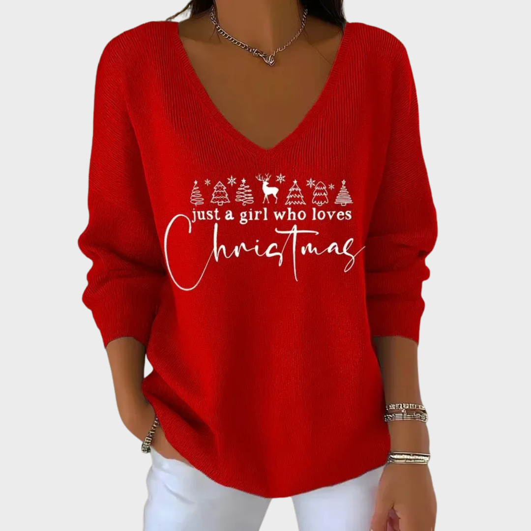 Uxia | Jersey navideño de cuello subido y punto mullido