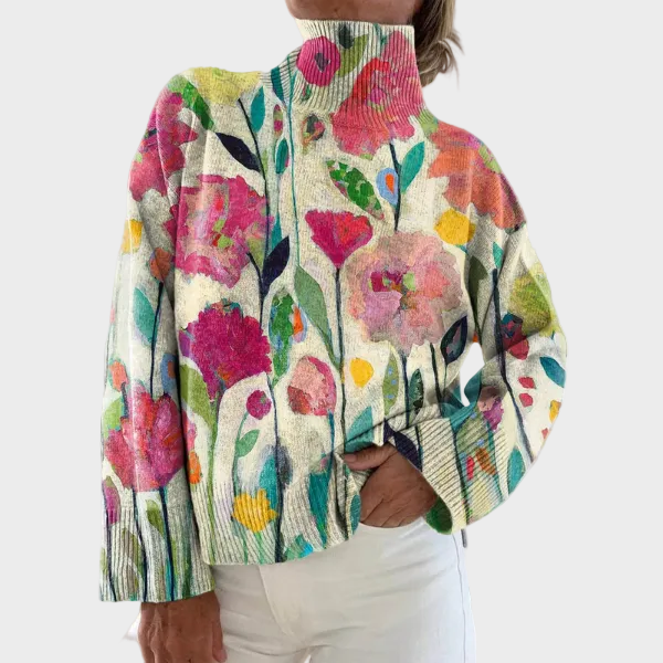 Xiana | Jersey de cuello alto con puños de canalé