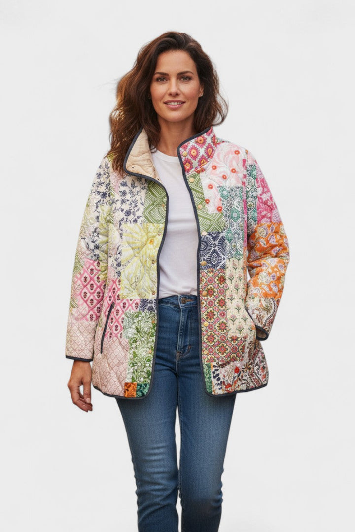 Encarnación | Chaqueta acolchada de patchwork en tonos pastel