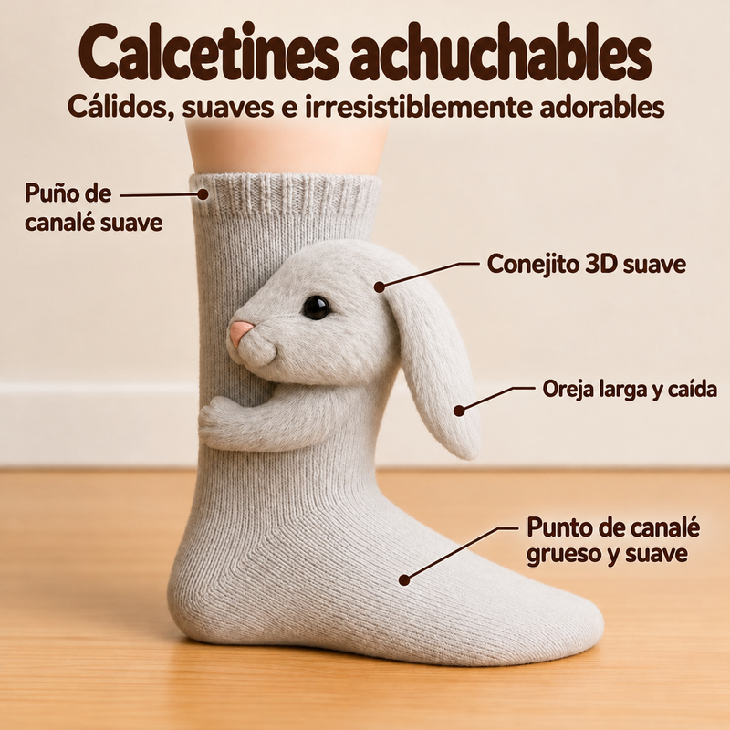 Inés | Calcetines con peluche de conejo