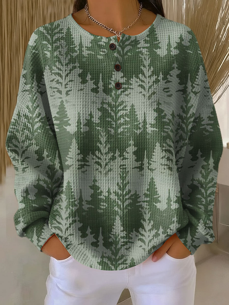 Marina | Jersey verde con bosque de abetos