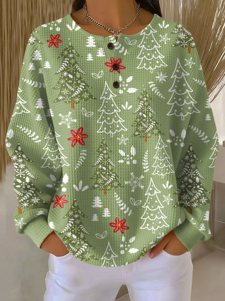 Esperanza | Jersey navideño verde con abetos