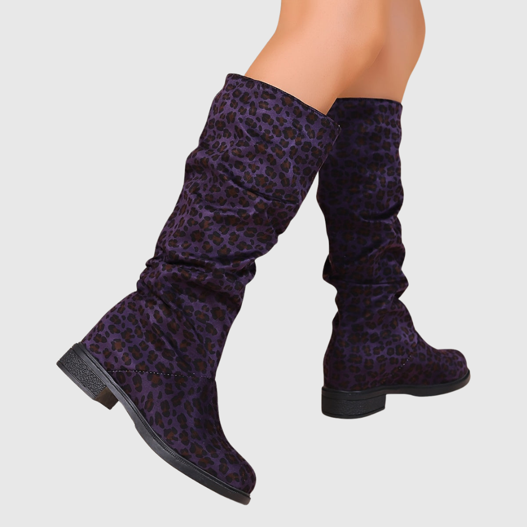 Inmaculada | Botas de caña media con estampado de leopardo