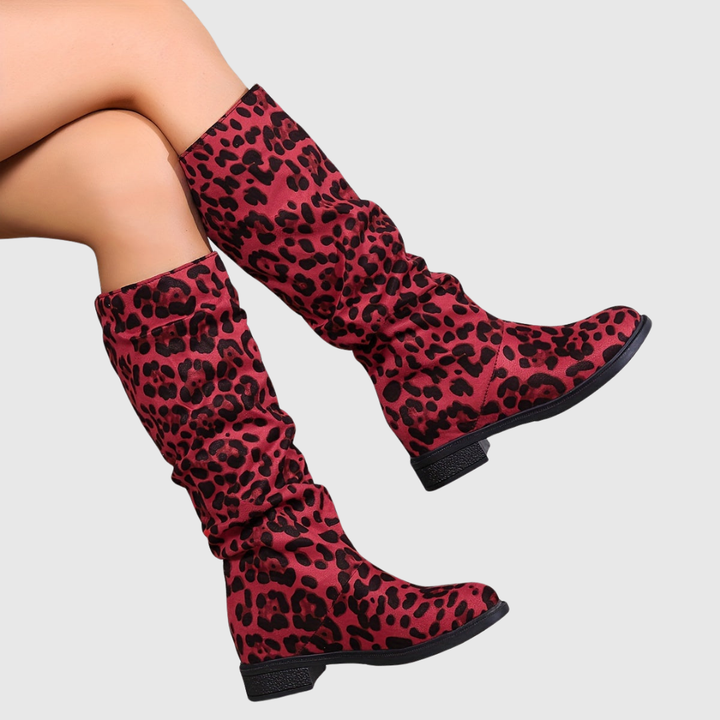 Inmaculada | Botas de caña media con estampado de leopardo