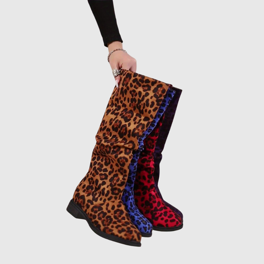 Inmaculada | Botas de caña media con estampado de leopardo