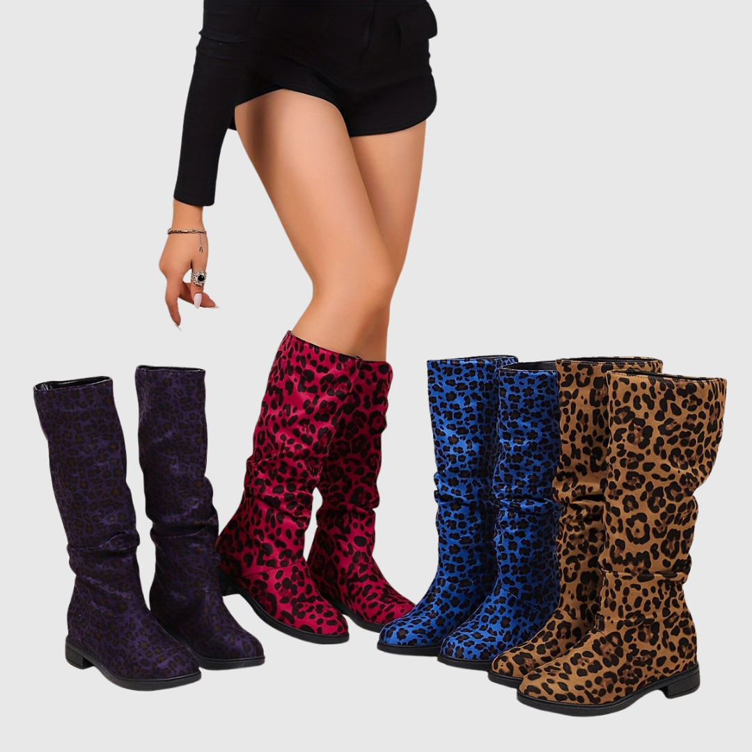 Inmaculada | Botas de caña media con estampado de leopardo