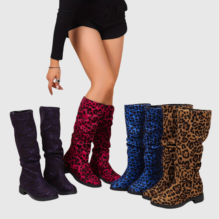 Inmaculada | Botas de caña media con estampado de leopardo
