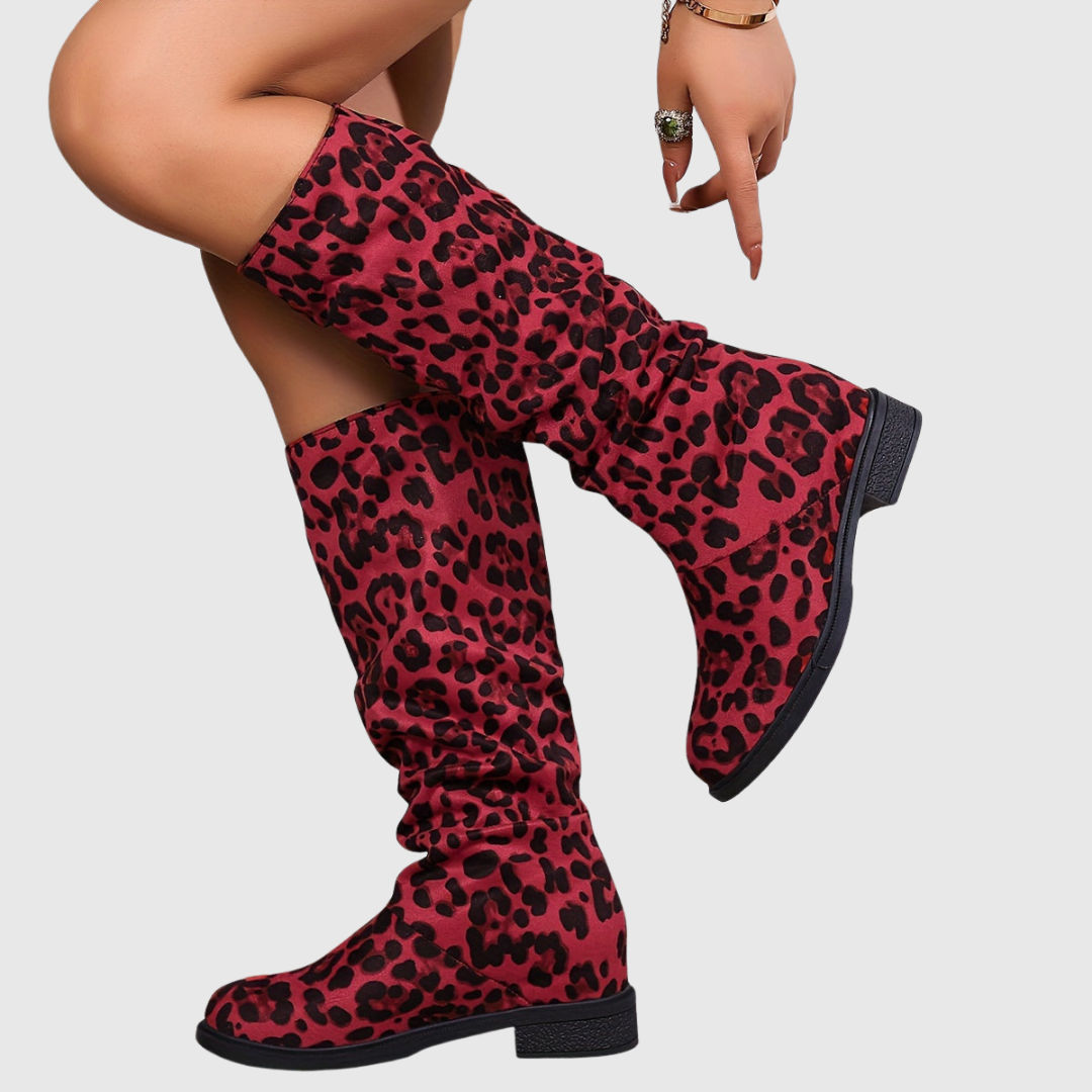 Inmaculada | Botas de caña media con estampado de leopardo