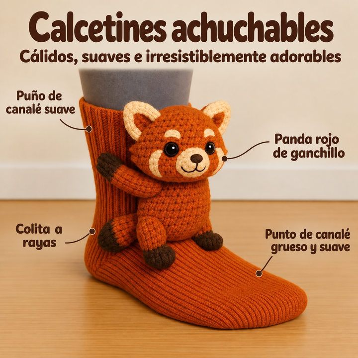 Irene | Calcetines con peluche de panda rojo