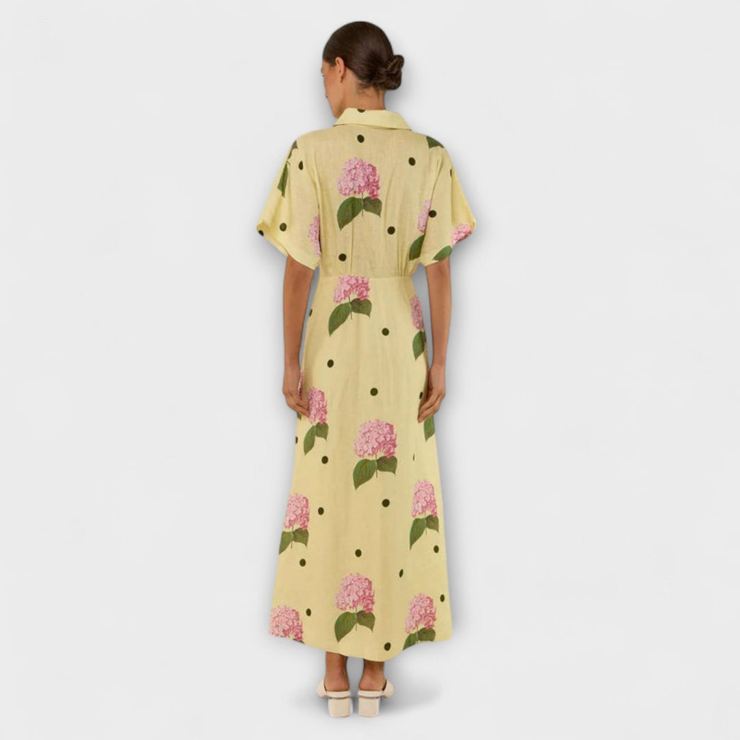 Olivia | Vestido maxi vaporoso de lunares