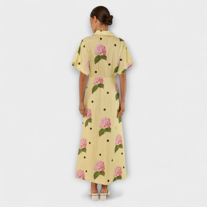 Olivia | Vestido maxi vaporoso de lunares