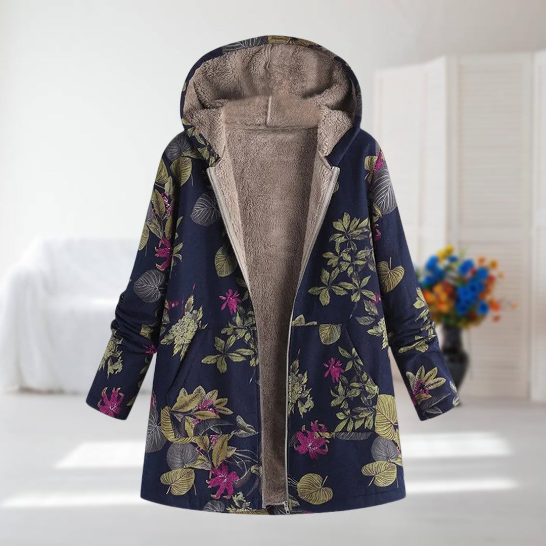 Josefina | Chaqueta elegante de entretiempo con estampado floral azul