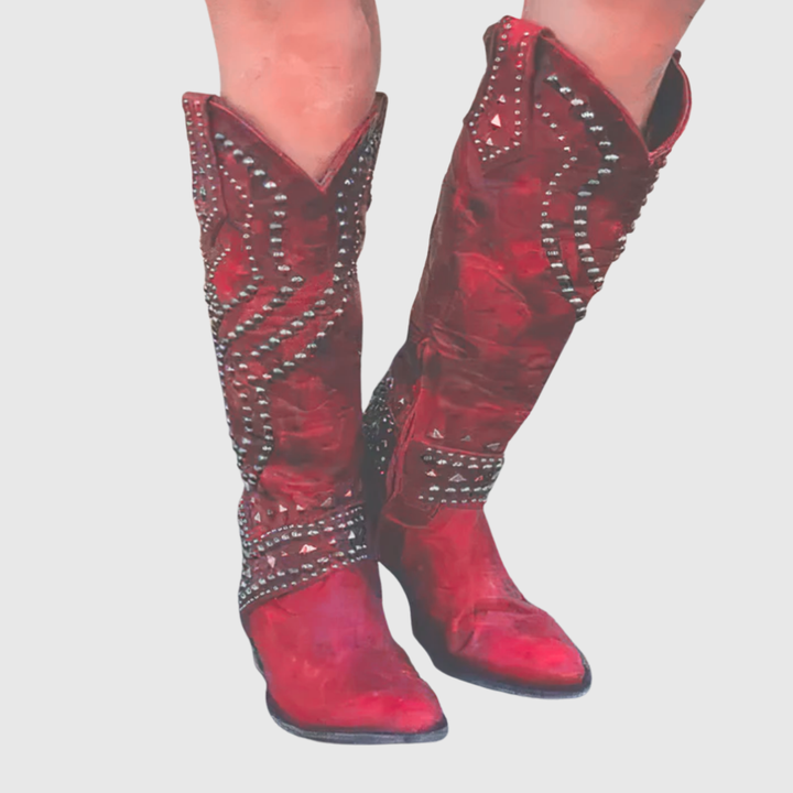 Juliana | Botas altas western con tachuelas