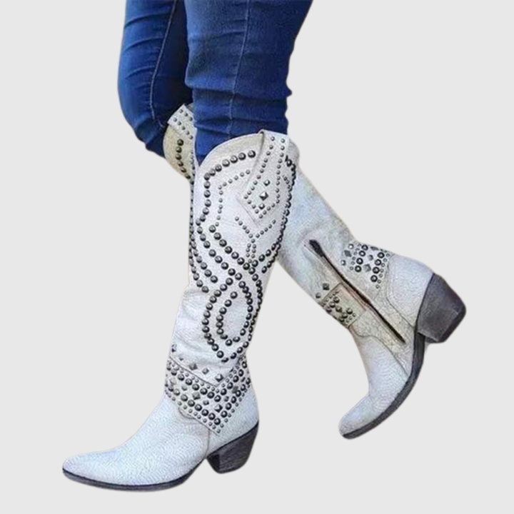 Juliana | Botas altas western con tachuelas