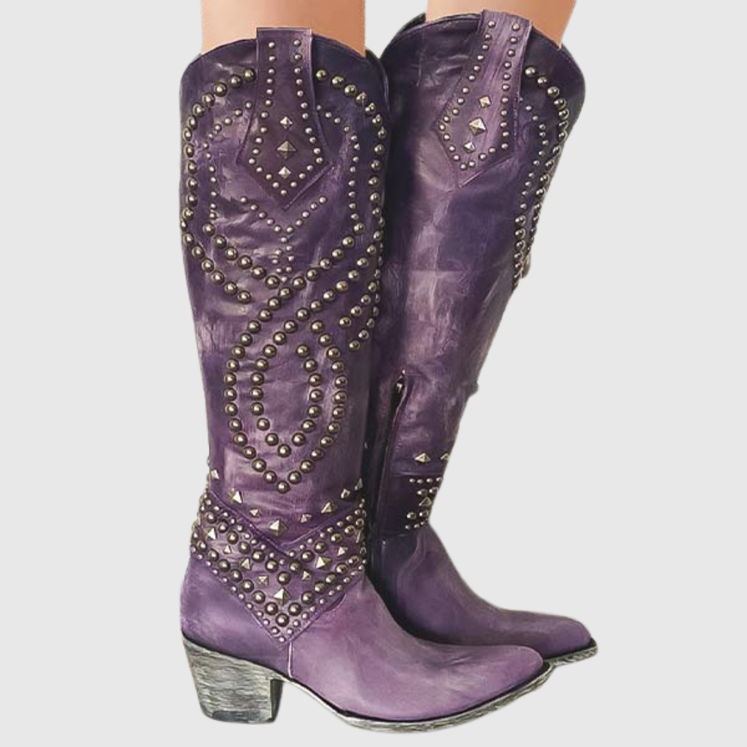 Juliana | Botas altas western con tachuelas