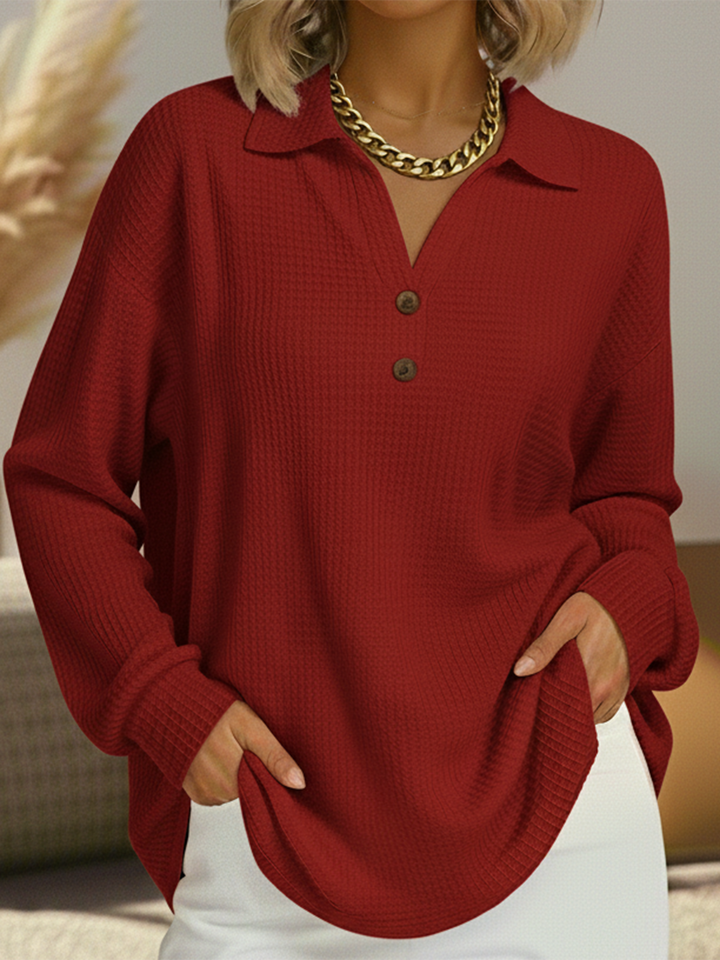 Carmen | Jersey liso con cuello camisero