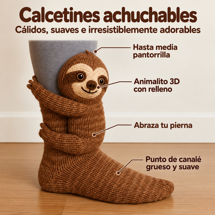 Lucía | Calcetines con peluche de perezoso