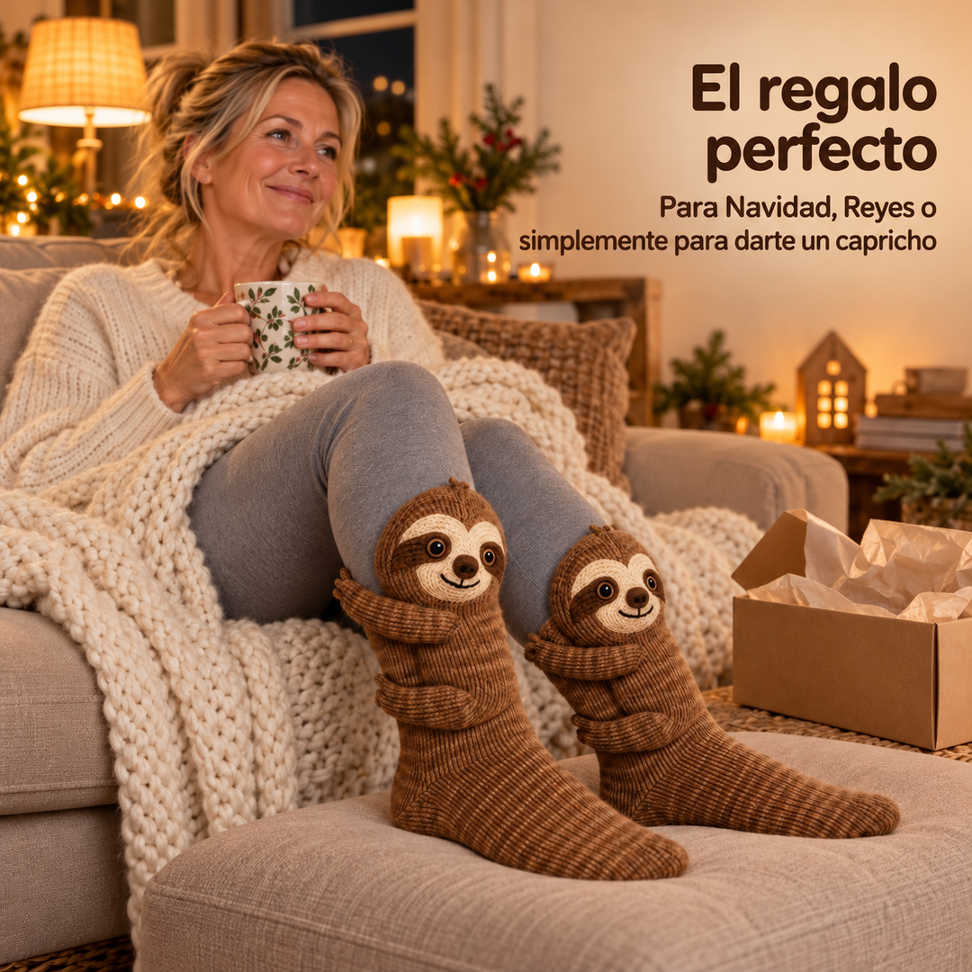 Lucía | Calcetines con peluche de perezoso