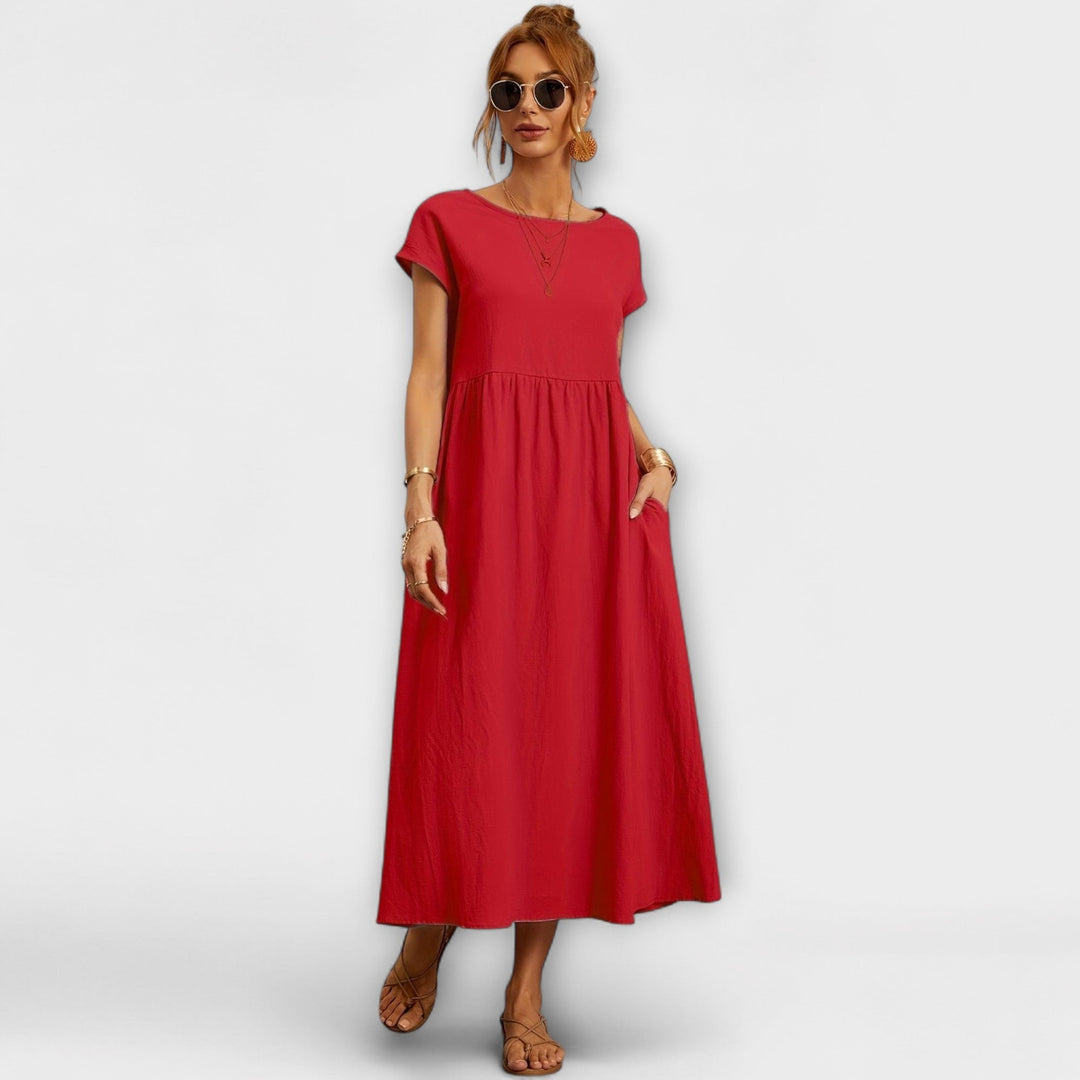 Adriana | Vestido maxi fluido de primavera