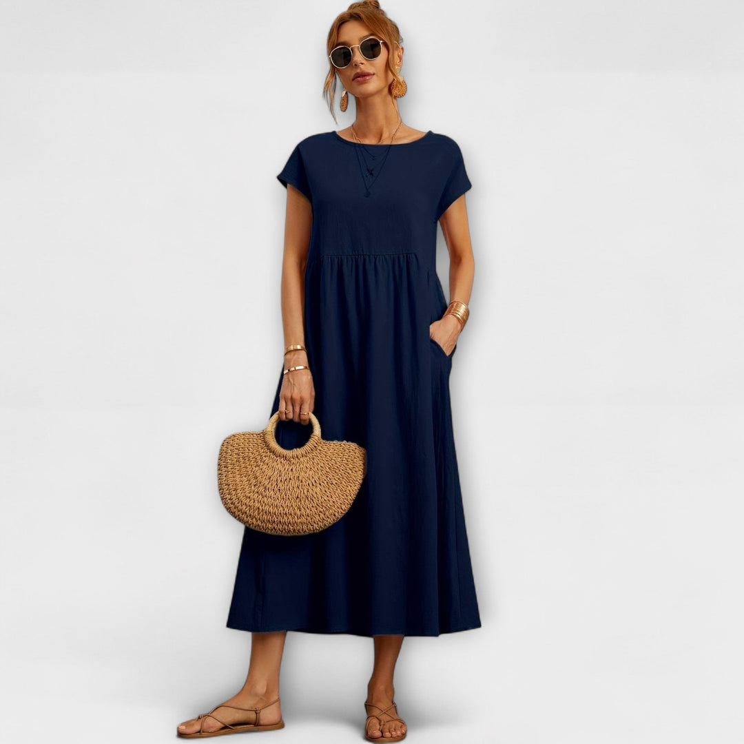 Adriana | Vestido maxi fluido de primavera