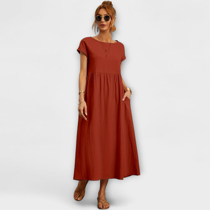 Adriana | Vestido maxi fluido de primavera