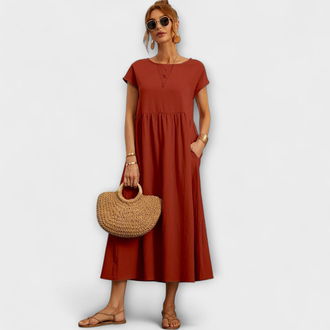 Adriana | Vestido maxi fluido de primavera