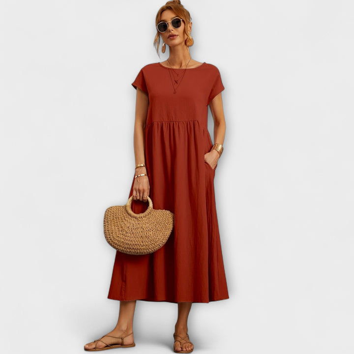 Adriana | Vestido maxi fluido de primavera