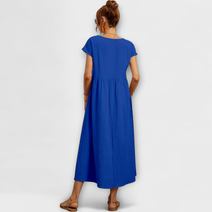Adriana | Vestido maxi fluido de primavera