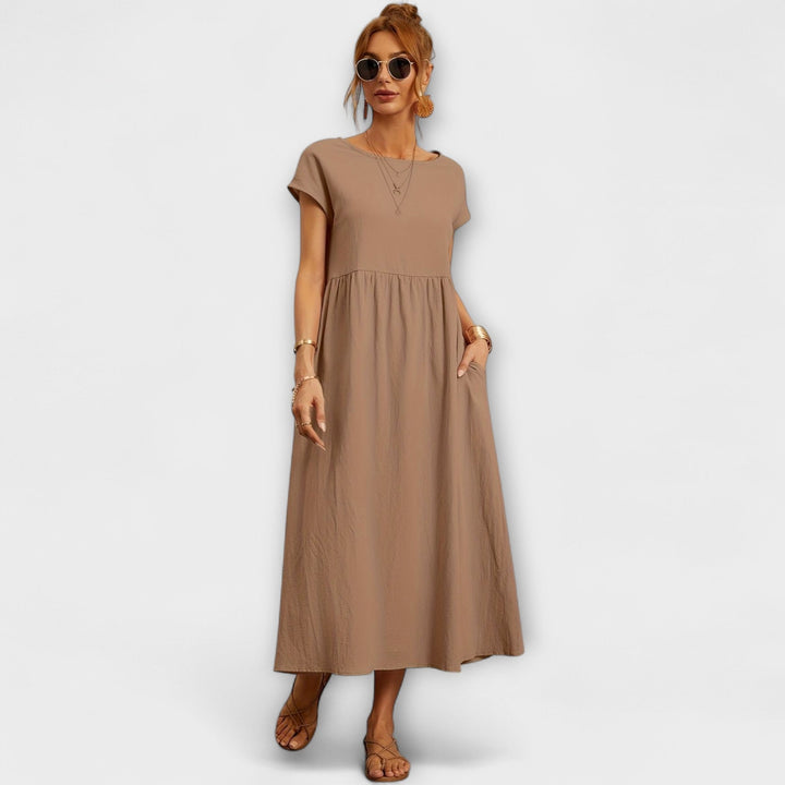 Adriana | Vestido maxi fluido de primavera