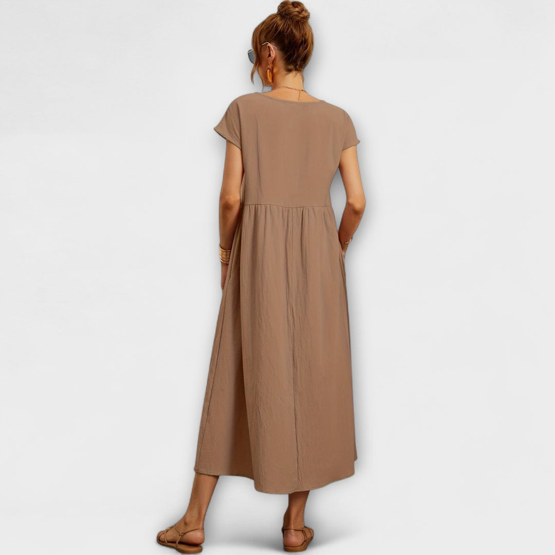 Adriana | Vestido maxi fluido de primavera