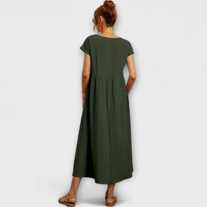 Adriana | Vestido maxi fluido de primavera