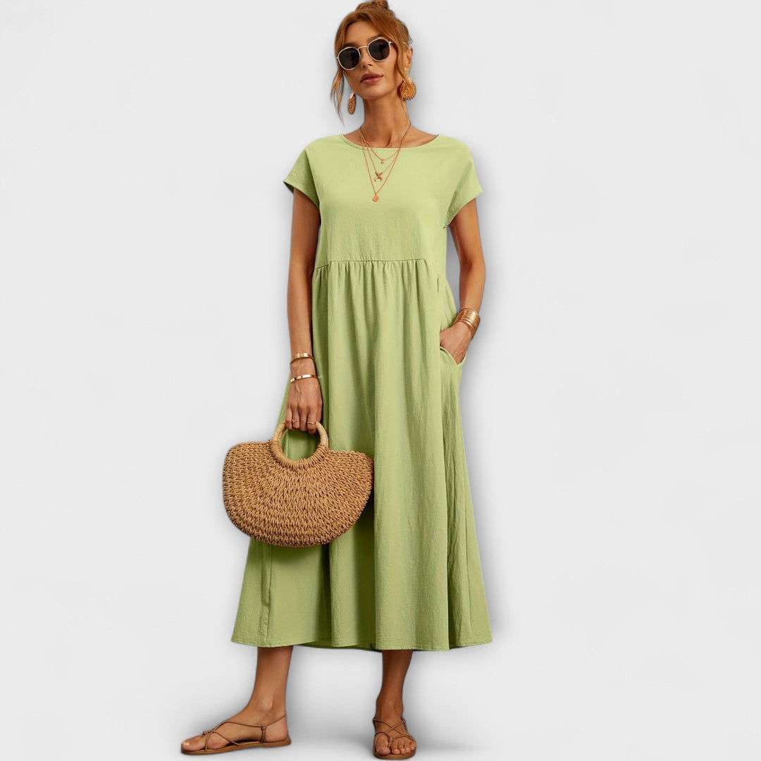 Adriana | Vestido maxi fluido de primavera
