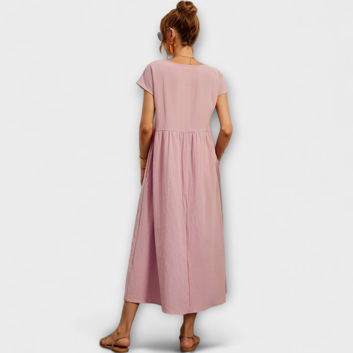 Adriana | Vestido maxi fluido de primavera