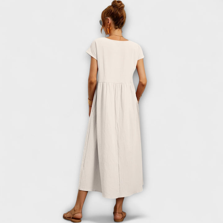 Adriana | Vestido maxi fluido de primavera
