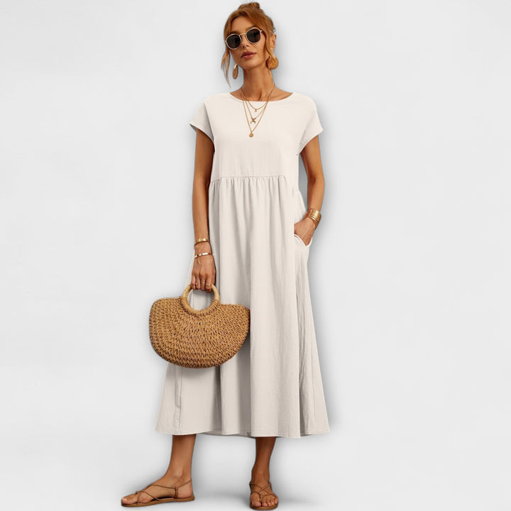 Adriana | Vestido maxi fluido de primavera