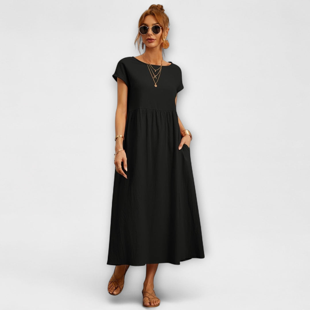 Adriana | Vestido maxi fluido de primavera