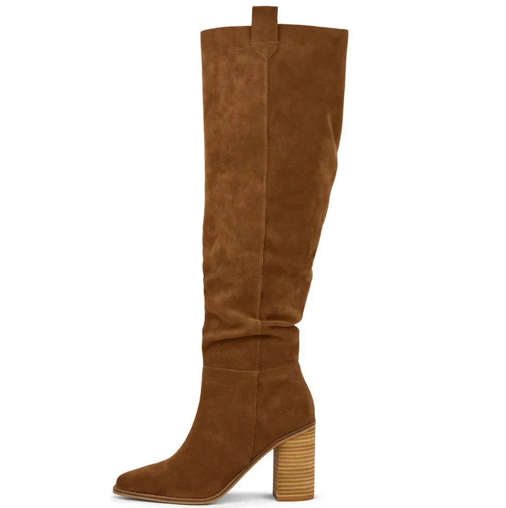 Noa | Botas altas de ante con tacón ancho