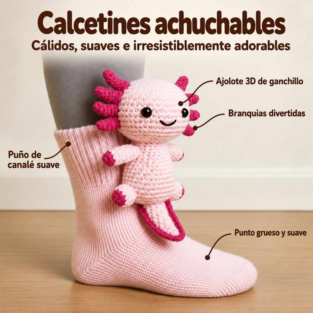 Nuria | Calcetines con peluche de ajolote