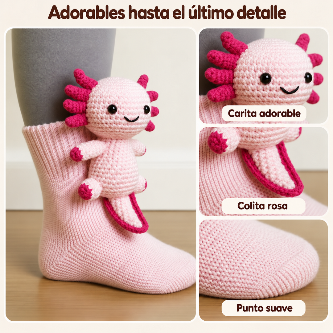 Nuria | Calcetines con peluche de ajolote
